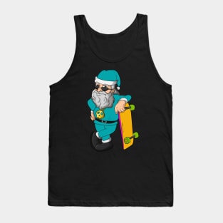 Cool Blue Santa Claus Christmas Tank Top